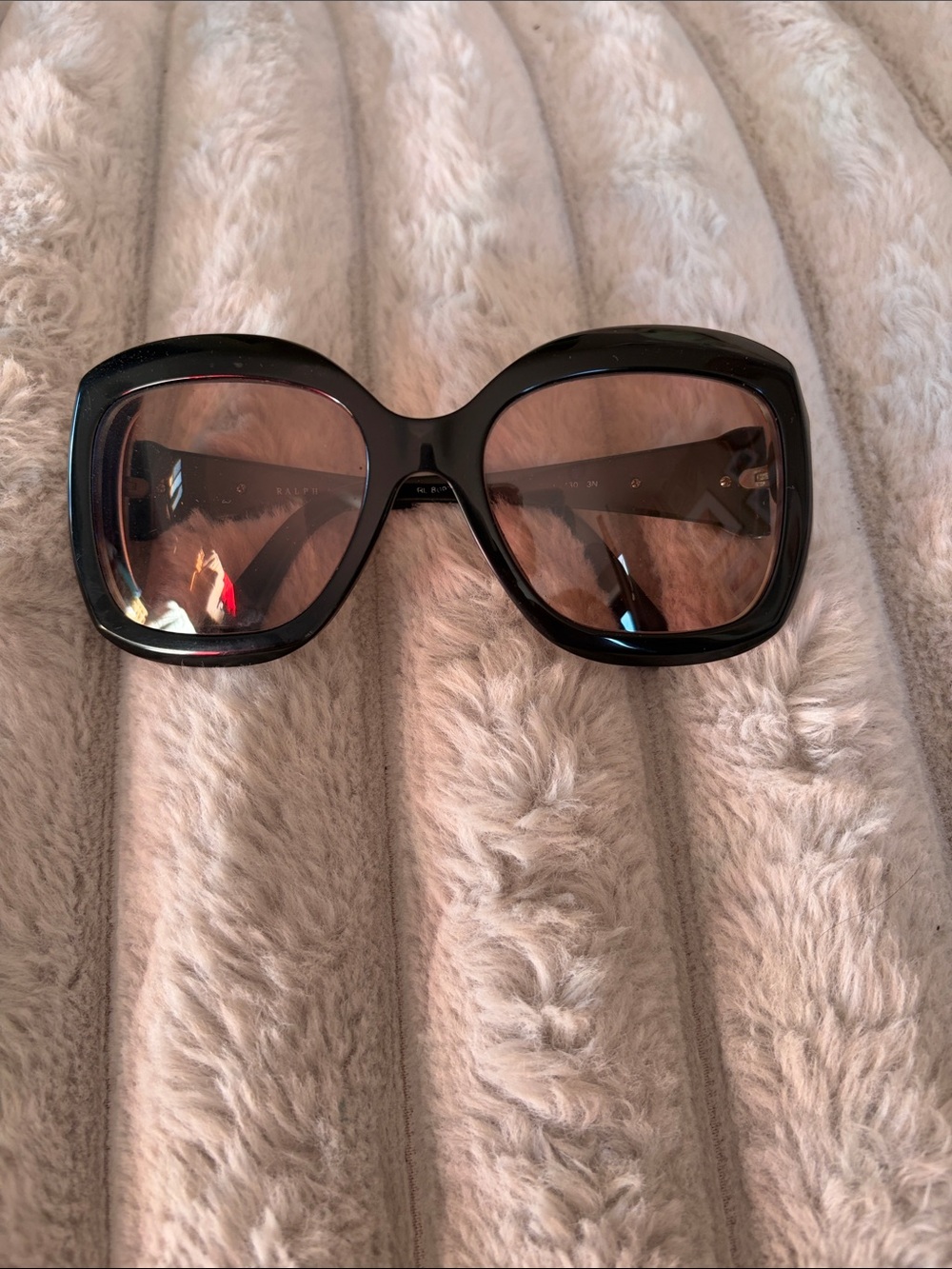 Ralph Lauren Black Oversized Women's Sunglasses - Brown Tint